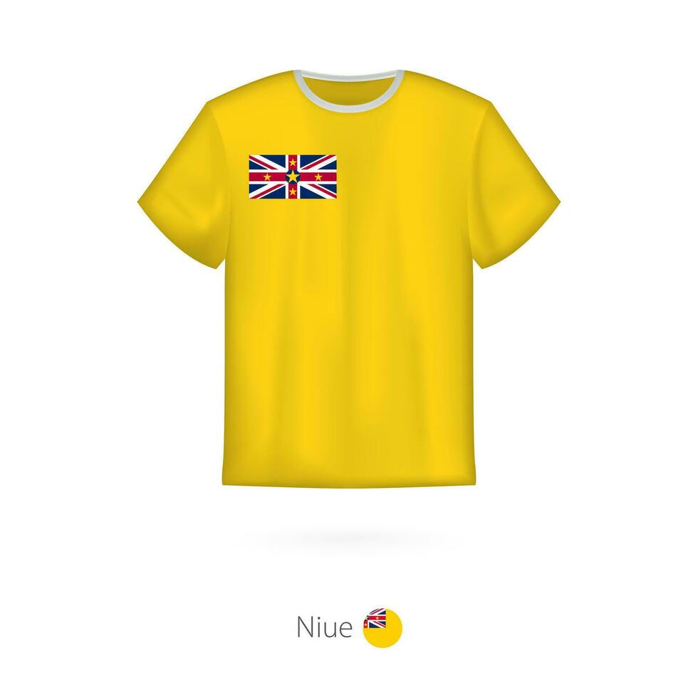 T-shirt conception avec drapeau de niue vecteur