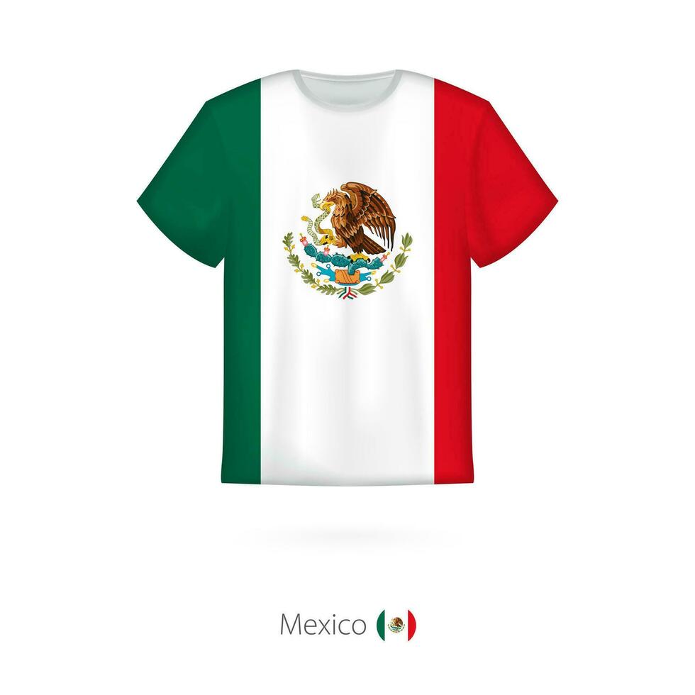 T-shirt conception avec drapeau de Mexique. vecteur