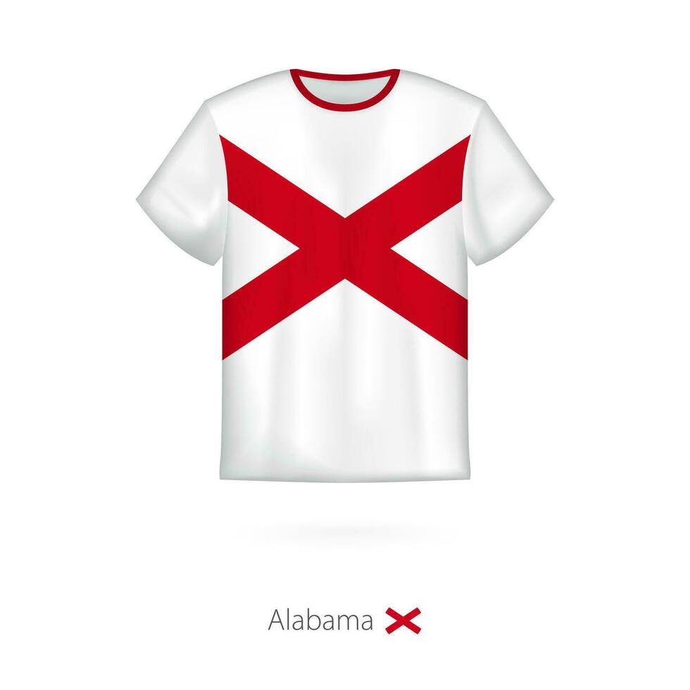 T-shirt conception avec drapeau de Alabama nous État. vecteur