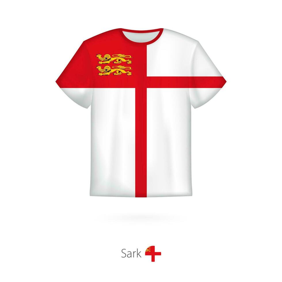 T-shirt conception avec drapeau de sark. vecteur