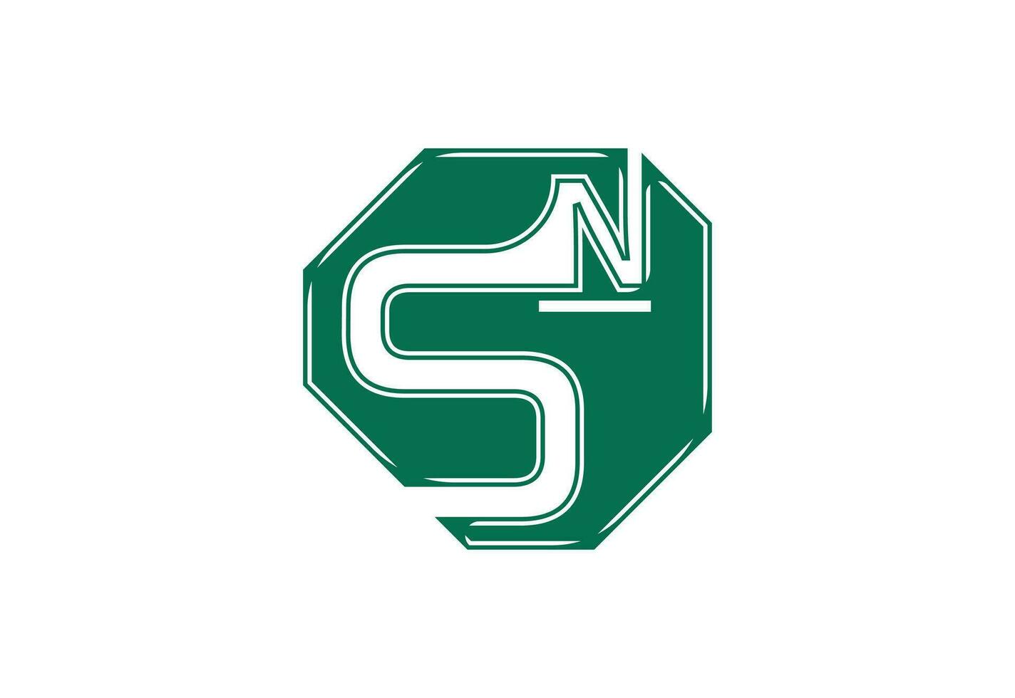 sn Nouveau lettre logo et icône conception modèle vecteur