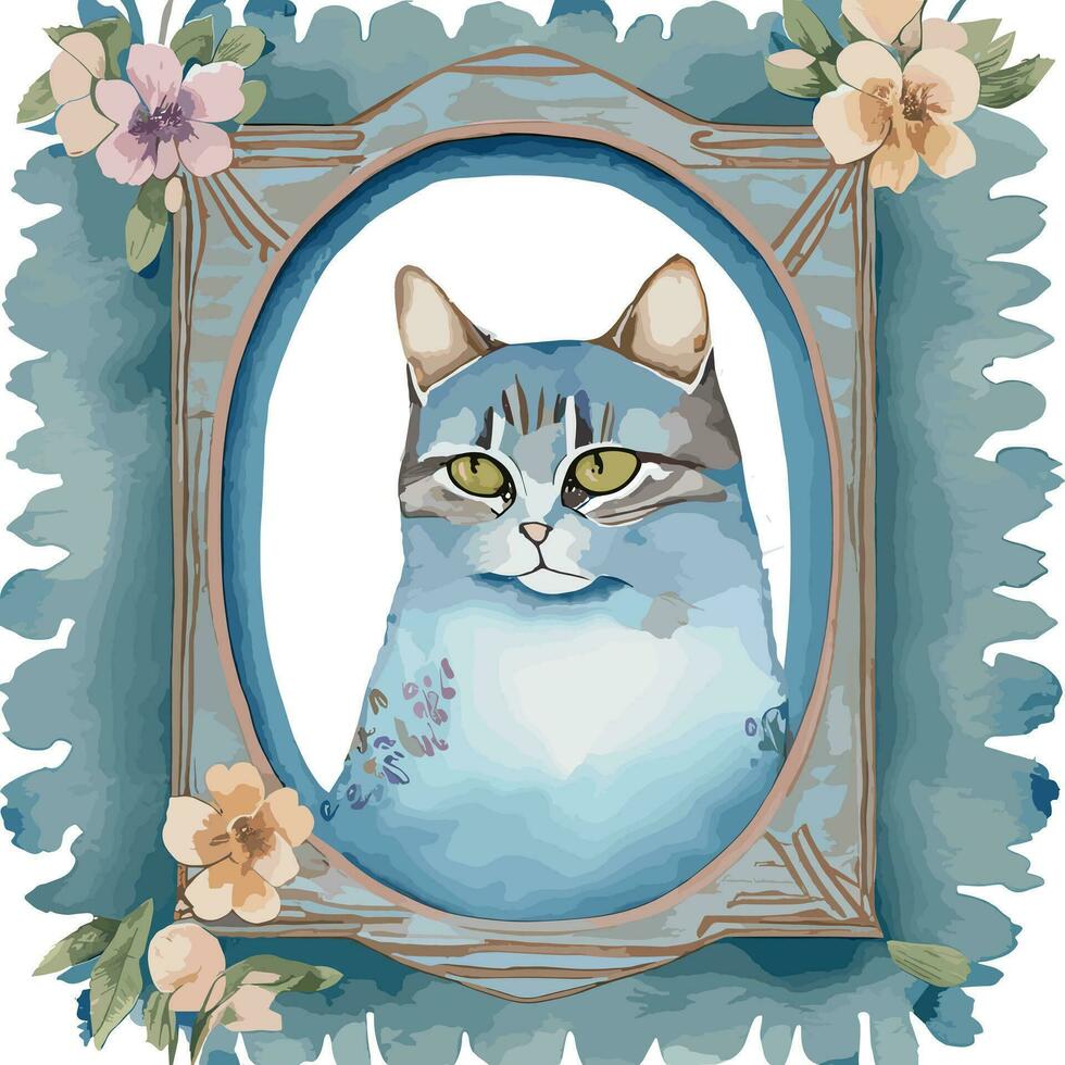 ferme animaux lumière bleu aquarelle clipart vecteur