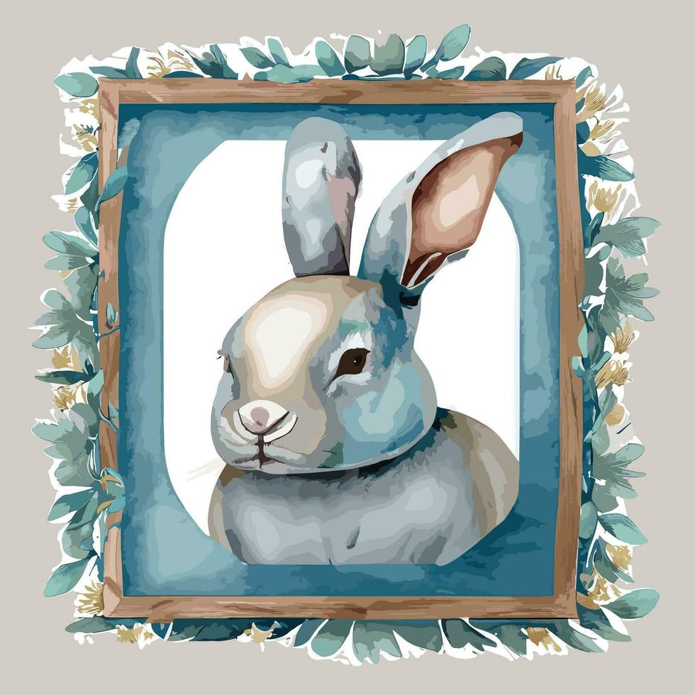 ferme animaux lumière bleu aquarelle clipart vecteur