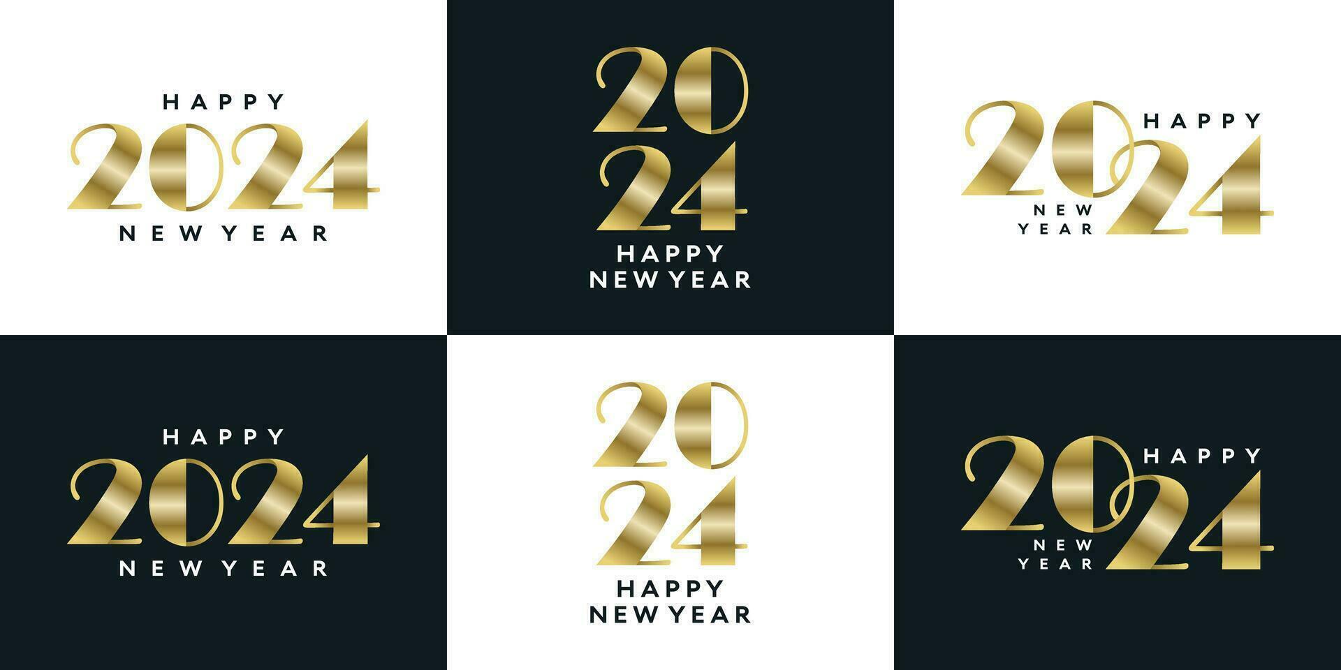 collection de 2024 Nouveau année logo texte symbole pour calendrier, prospectus et bannière conception modèle vecteur