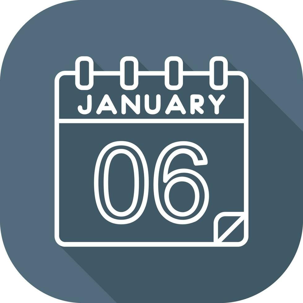 6 janvier vecteur icône