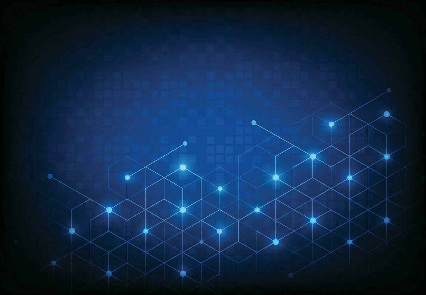 boîtes géométriques abstraites motif fond de connexion de ligne de points. technologie moderne avec maille carrée. géométrique sur fond blanc avec des lignes. cellule de cube. illustration vectorielle vecteur