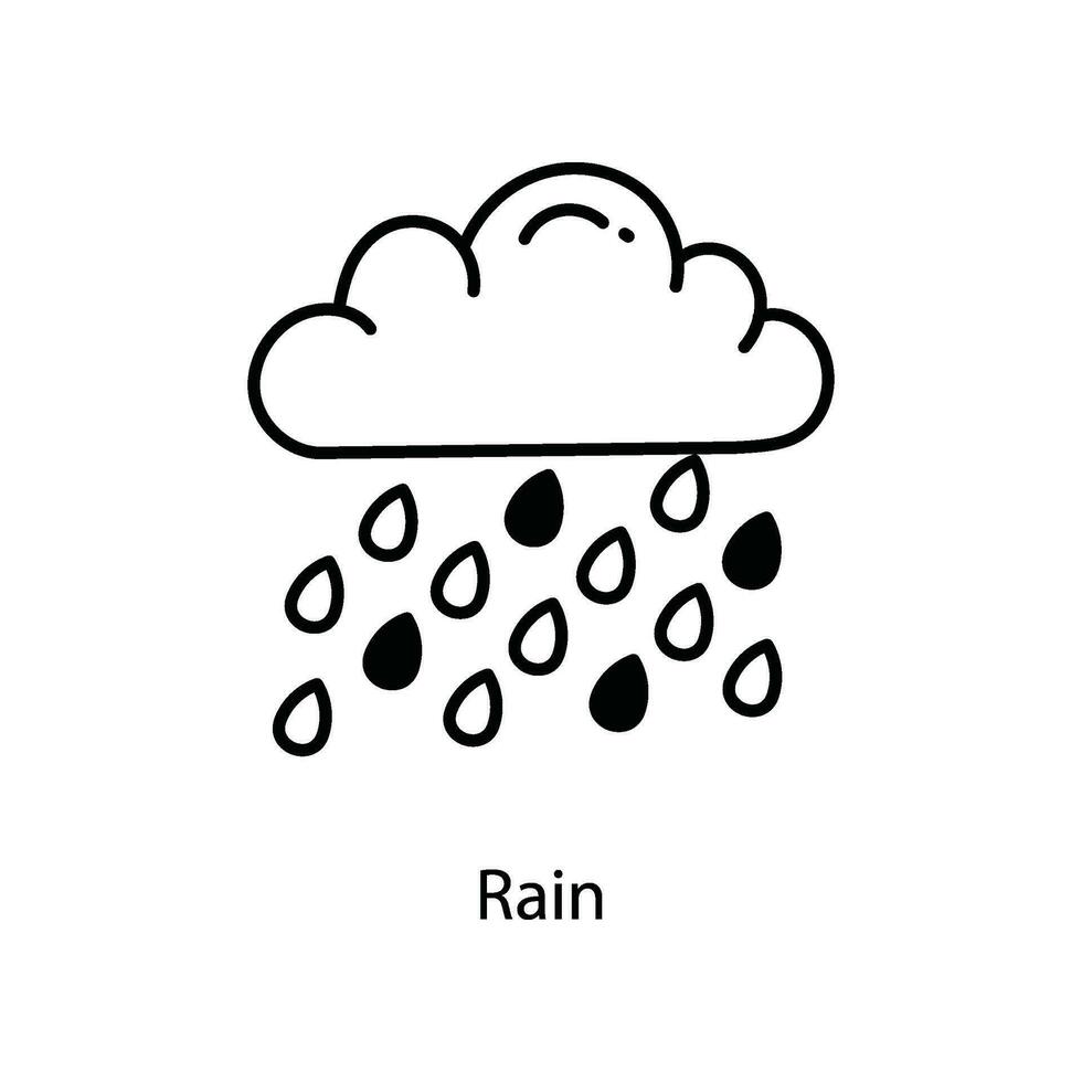 pluie griffonnage icône conception illustration. agriculture symbole sur blanc Contexte eps dix fichier vecteur