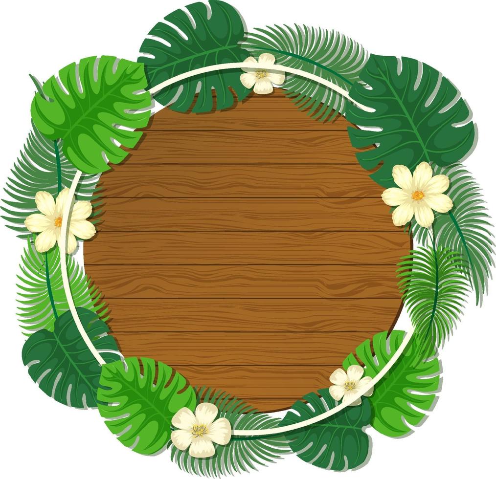 modèle de cadre de feuilles tropicales rondes vecteur
