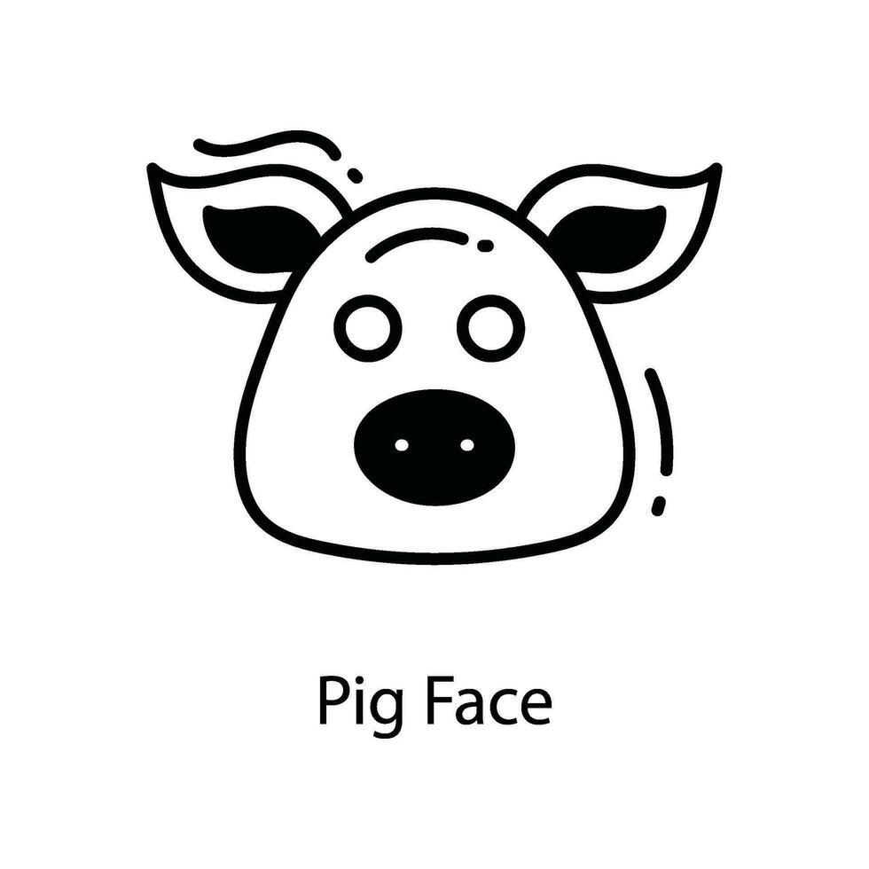 porc visage griffonnage icône conception illustration. agriculture symbole sur blanc Contexte eps dix fichier vecteur