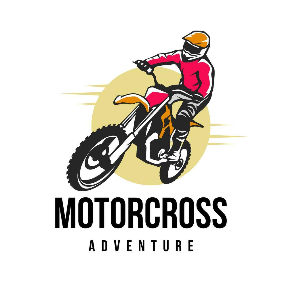 motocross logo conception vecteur modèle.