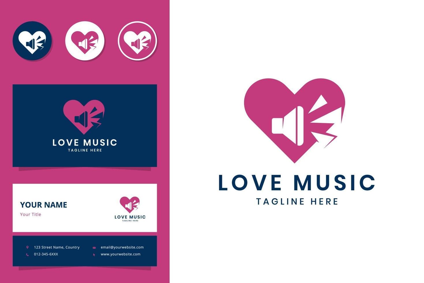 conception de logo d'espace négatif de musique d'amour vecteur