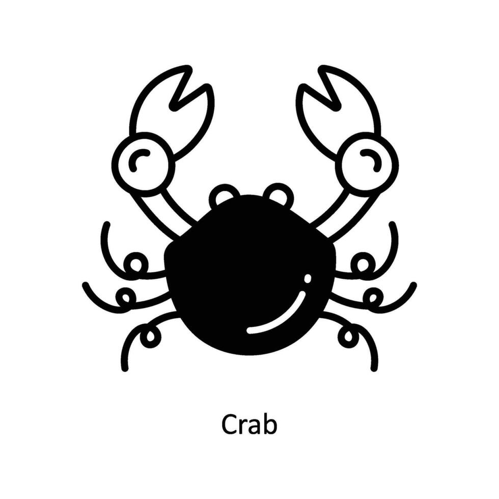 Crabe griffonnage icône conception illustration. nourriture et les boissons symbole sur blanc Contexte eps dix fichier vecteur