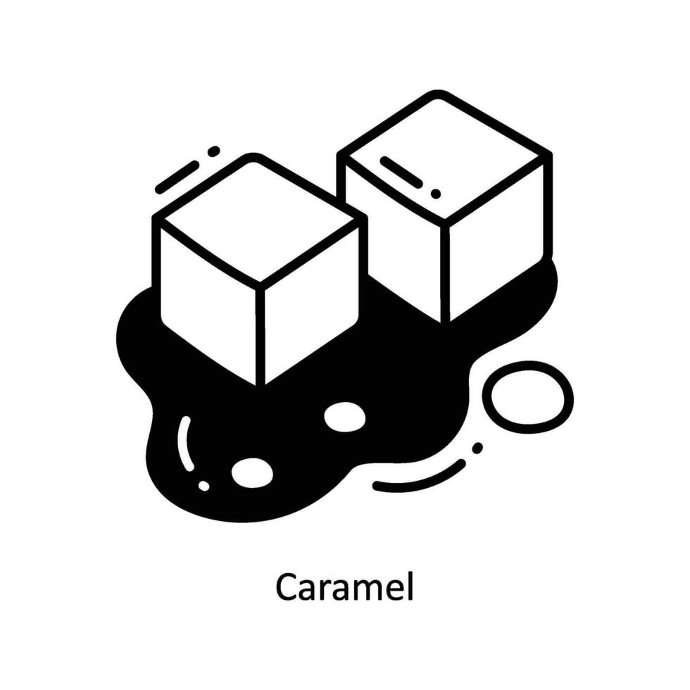 caramel griffonnage icône conception illustration. nourriture et les boissons symbole sur blanc Contexte eps dix fichier vecteur
