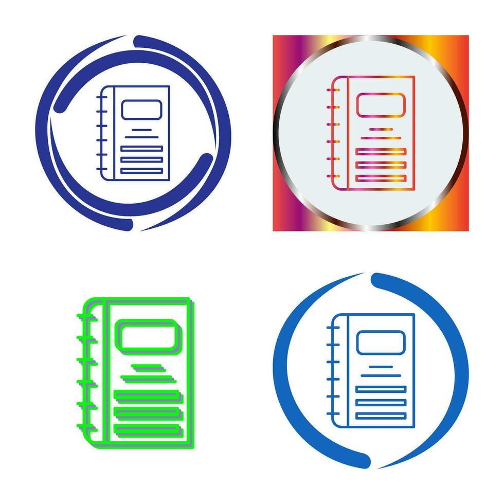 icône de vecteur de cahier