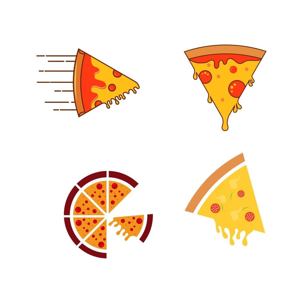 illustration de conception d'icône de vecteur de pizza délicieuse