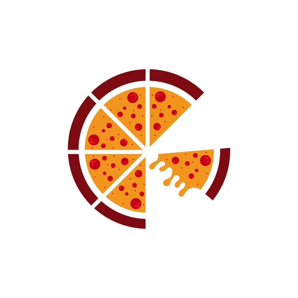 illustration de conception d'icône de vecteur de pizza délicieuse