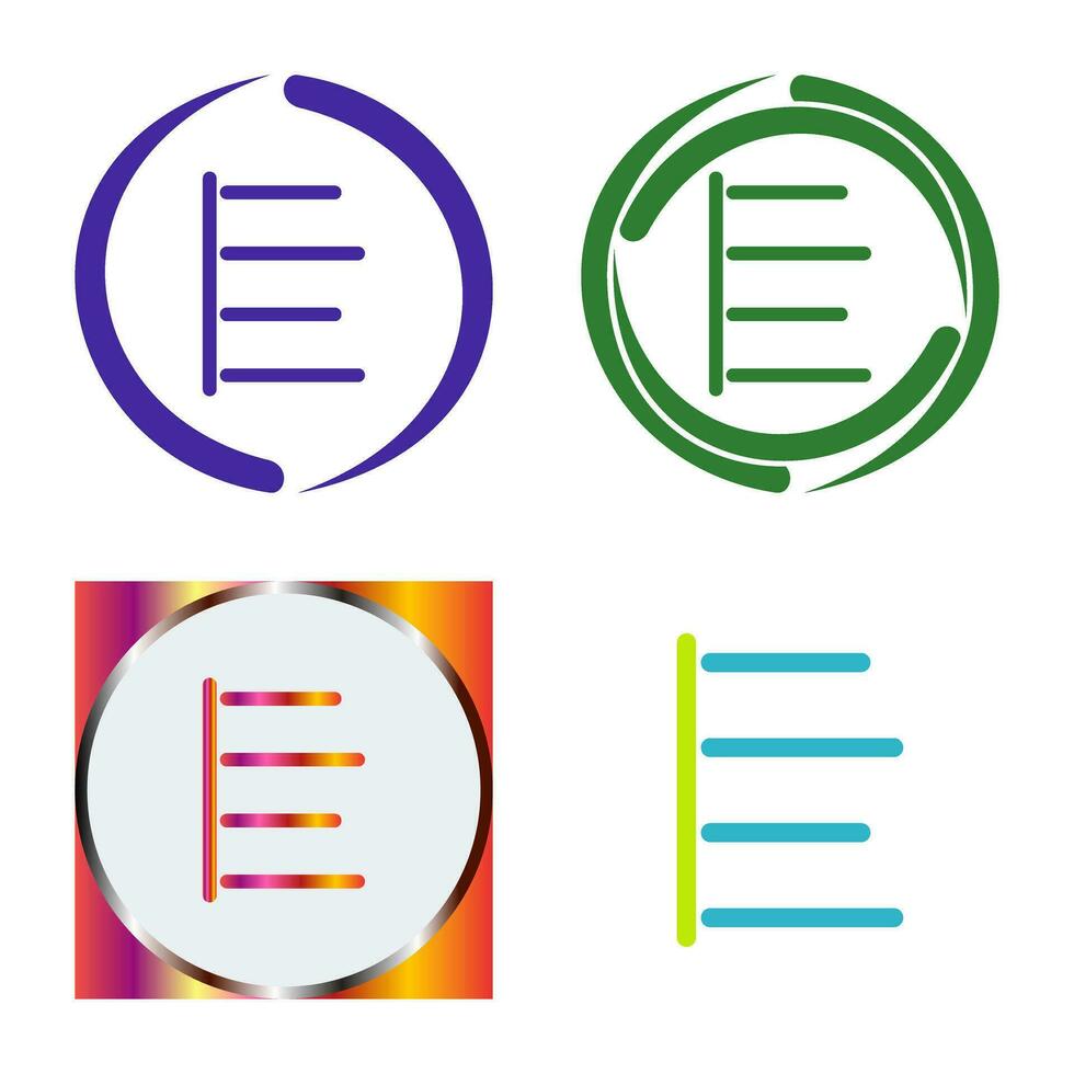 icône de vecteur d'alignement à gauche unique