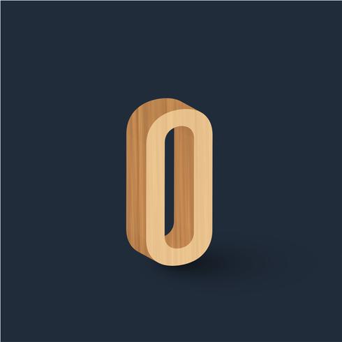 Caractère de bois 3D, vector