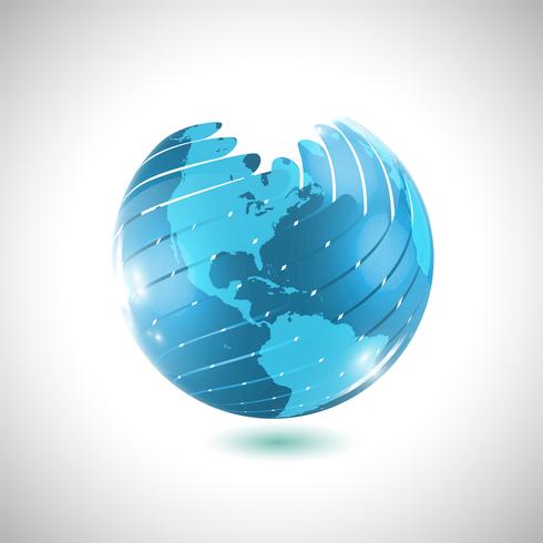 Boule de globe bleu, illustration vectorielle vecteur