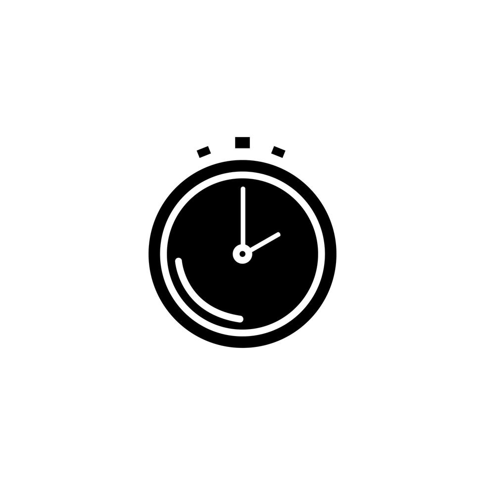silhouette de l'équipement temps chronomètre icône isolé vecteur