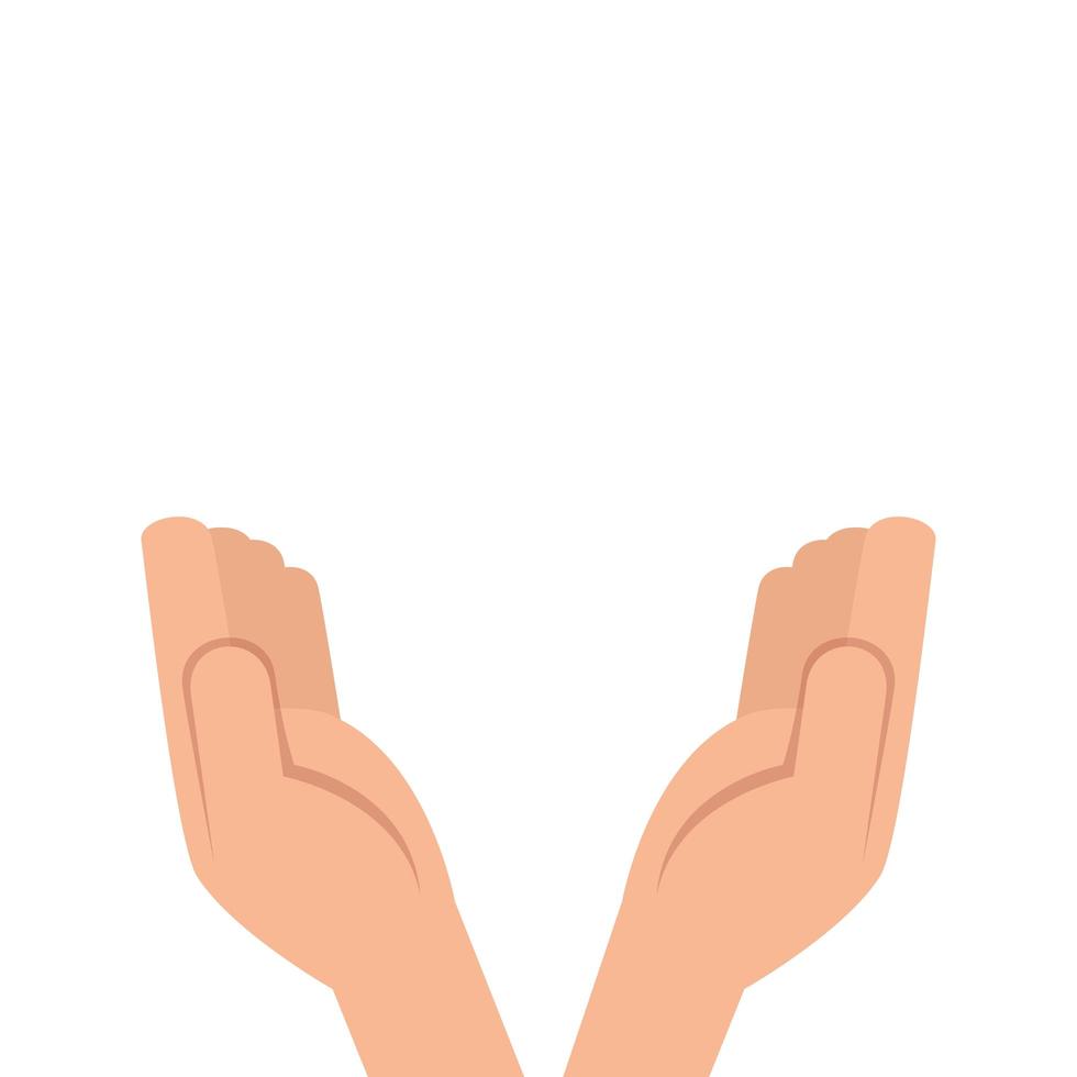 mains recevant l'icône isolé humain vecteur