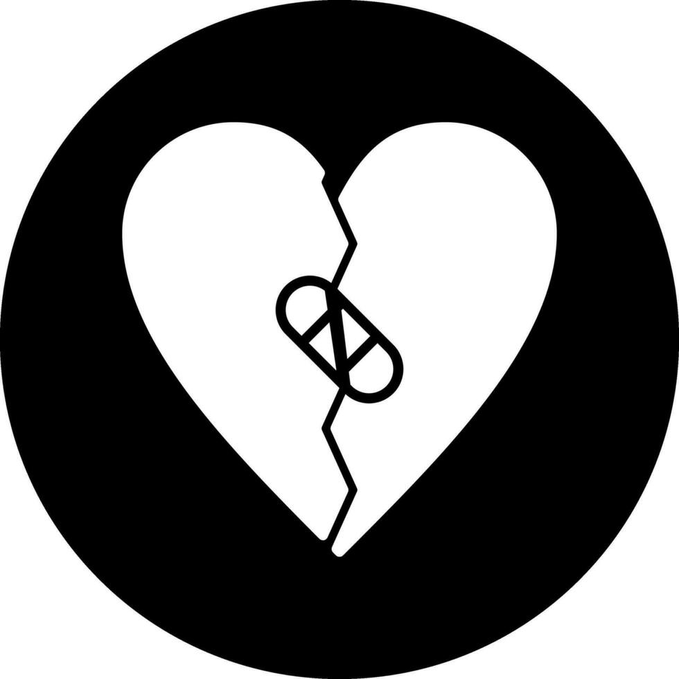 icône de vecteur de coeur brisé