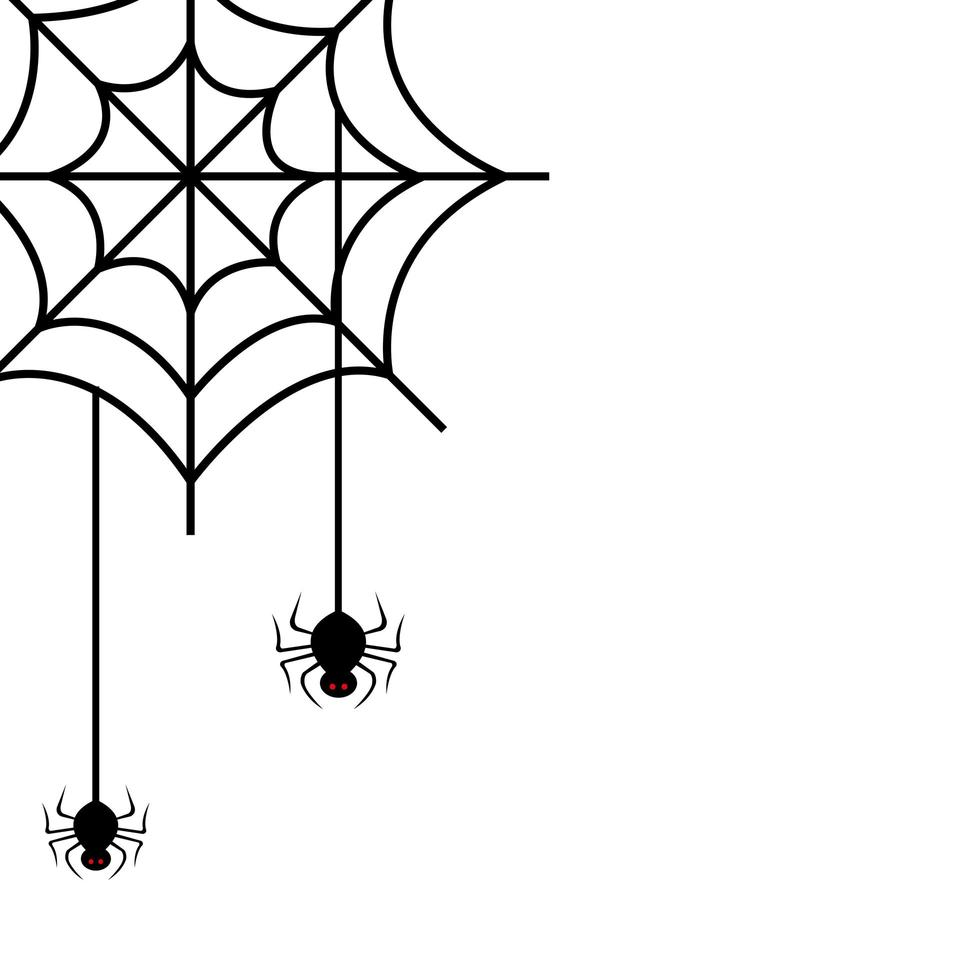 araignées d'halloween en toile d'araignée vecteur