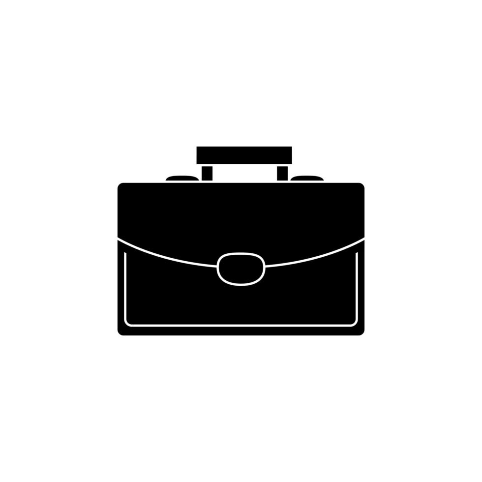 silhouette de l'icône isolé porte-documents vecteur