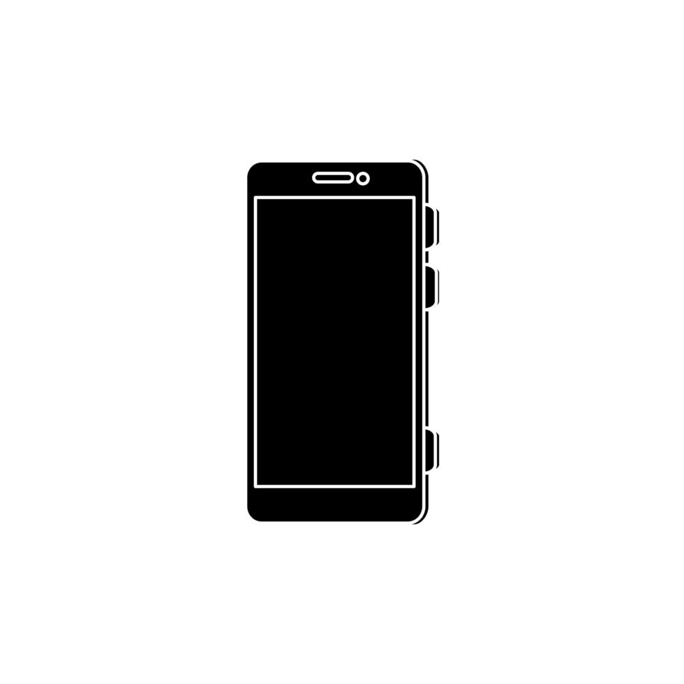 silhouette de l'icône isolé de l'appareil smartphone vecteur