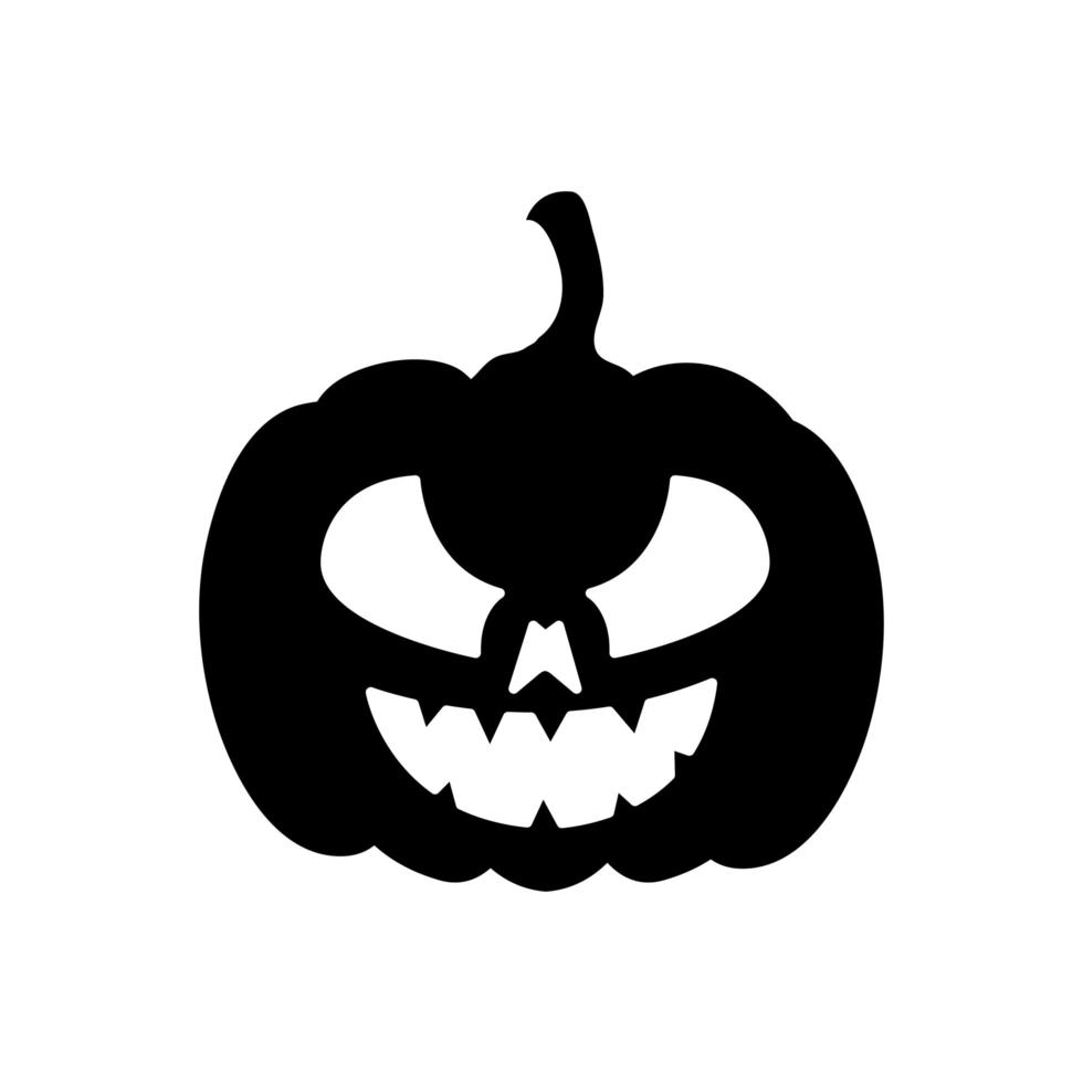 silhouette halloween citrouille traditionnelle icône vecteur