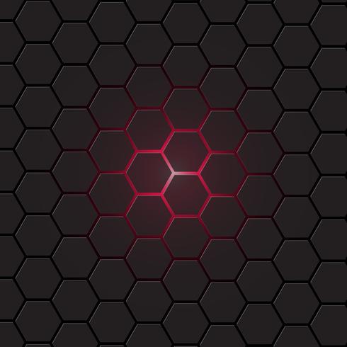 Fond d&#39;hexagone gris foncé, vector