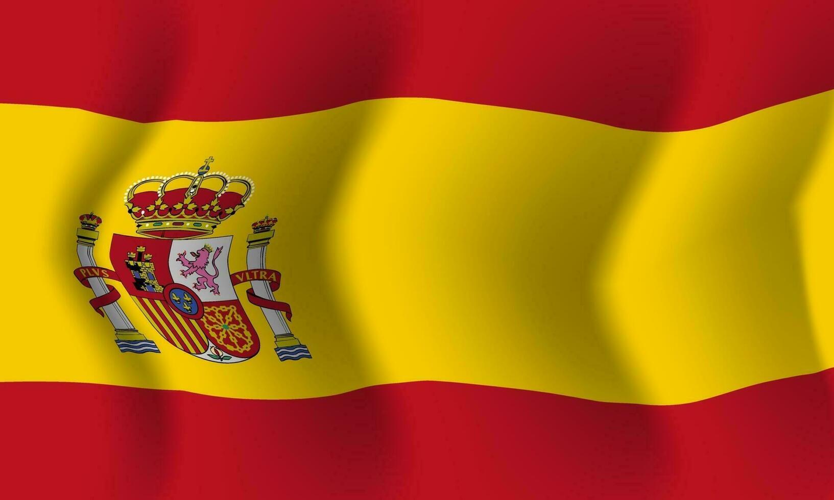 fond ondulant dans le vent drapeau de l'espagne. Contexte vecteur