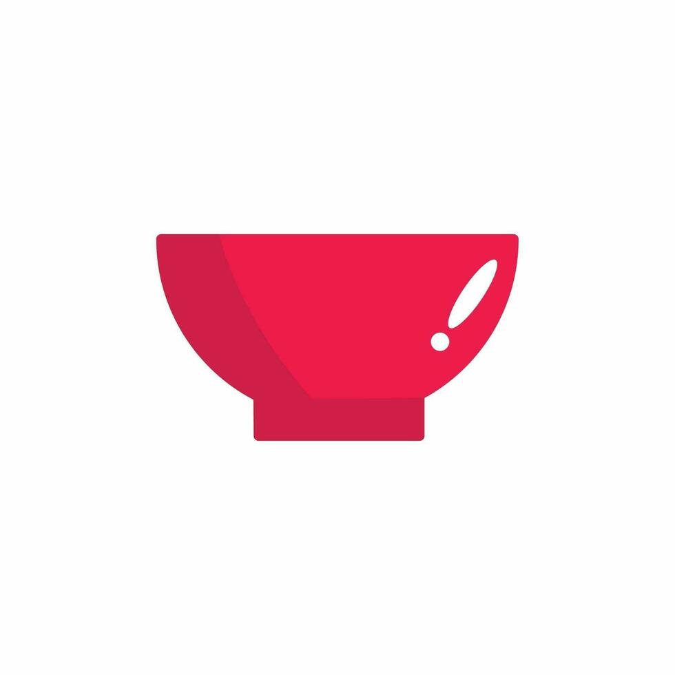 icône de bol rouge. logo de bol rouge. illustration vectorielle. isolé vecteur