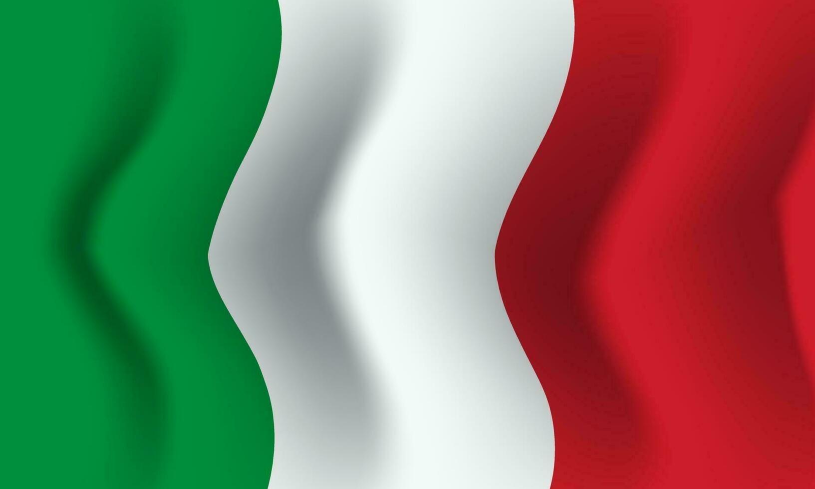 fond ondulant dans le vent drapeau de l'italie. Contexte vecteur