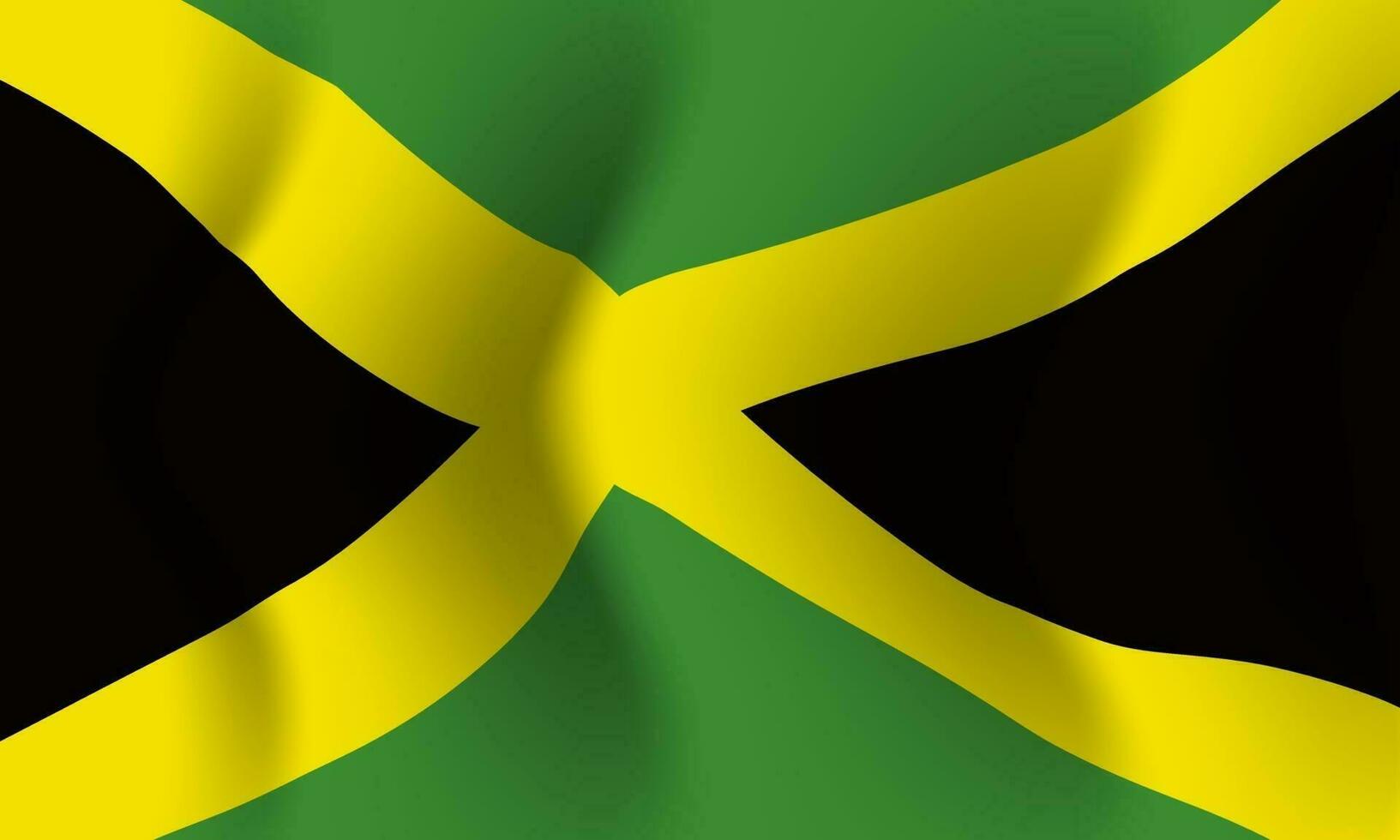 fond ondulant dans le vent drapeau jamaïque. Contexte vecteur