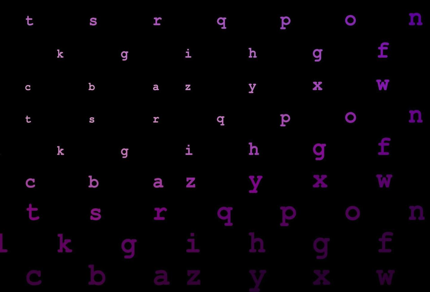 fond de vecteur violet foncé avec des signes de l'alphabet.