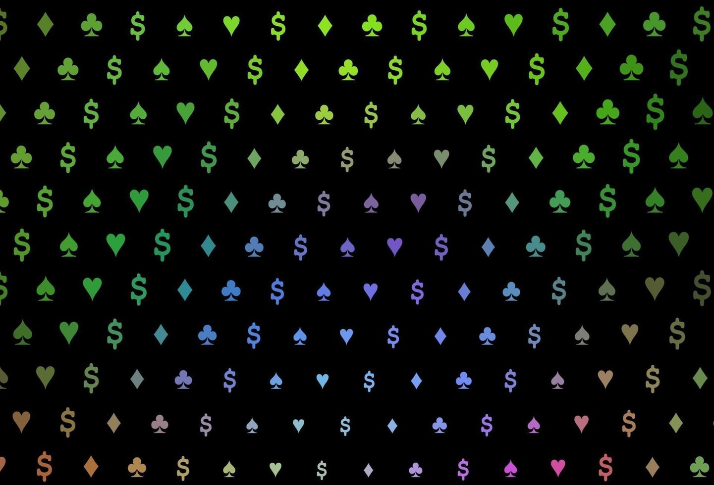 multicolore foncé, motif vectoriel arc-en-ciel avec symbole de cartes.