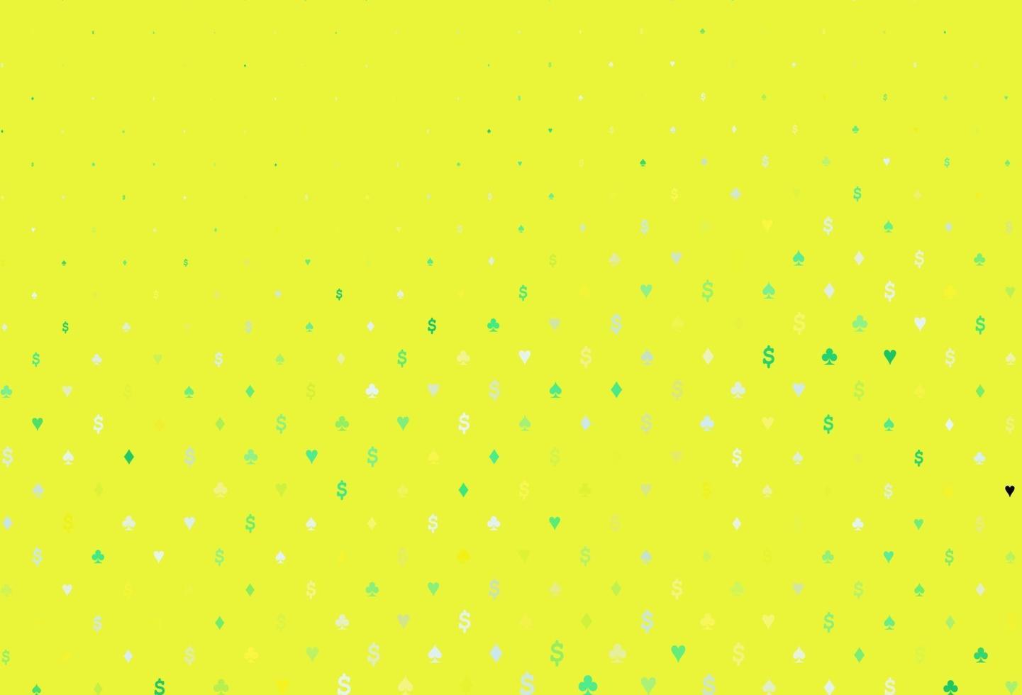 couverture vectorielle vert clair et jaune avec des symboles de pari. vecteur