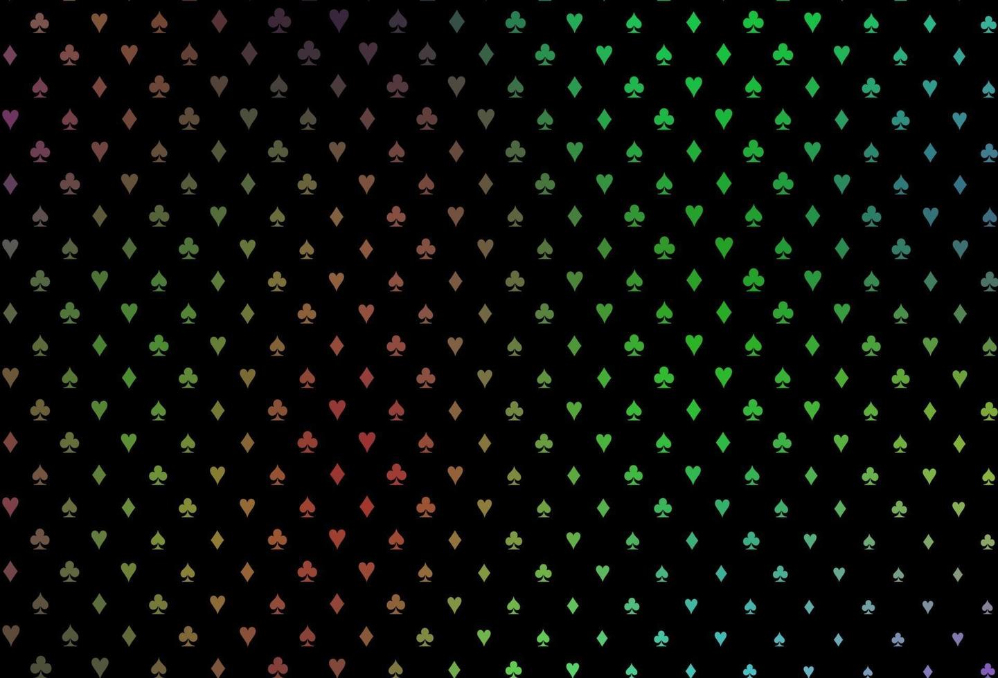 couverture vectorielle multicolore foncée, arc-en-ciel avec des symboles de pari. vecteur