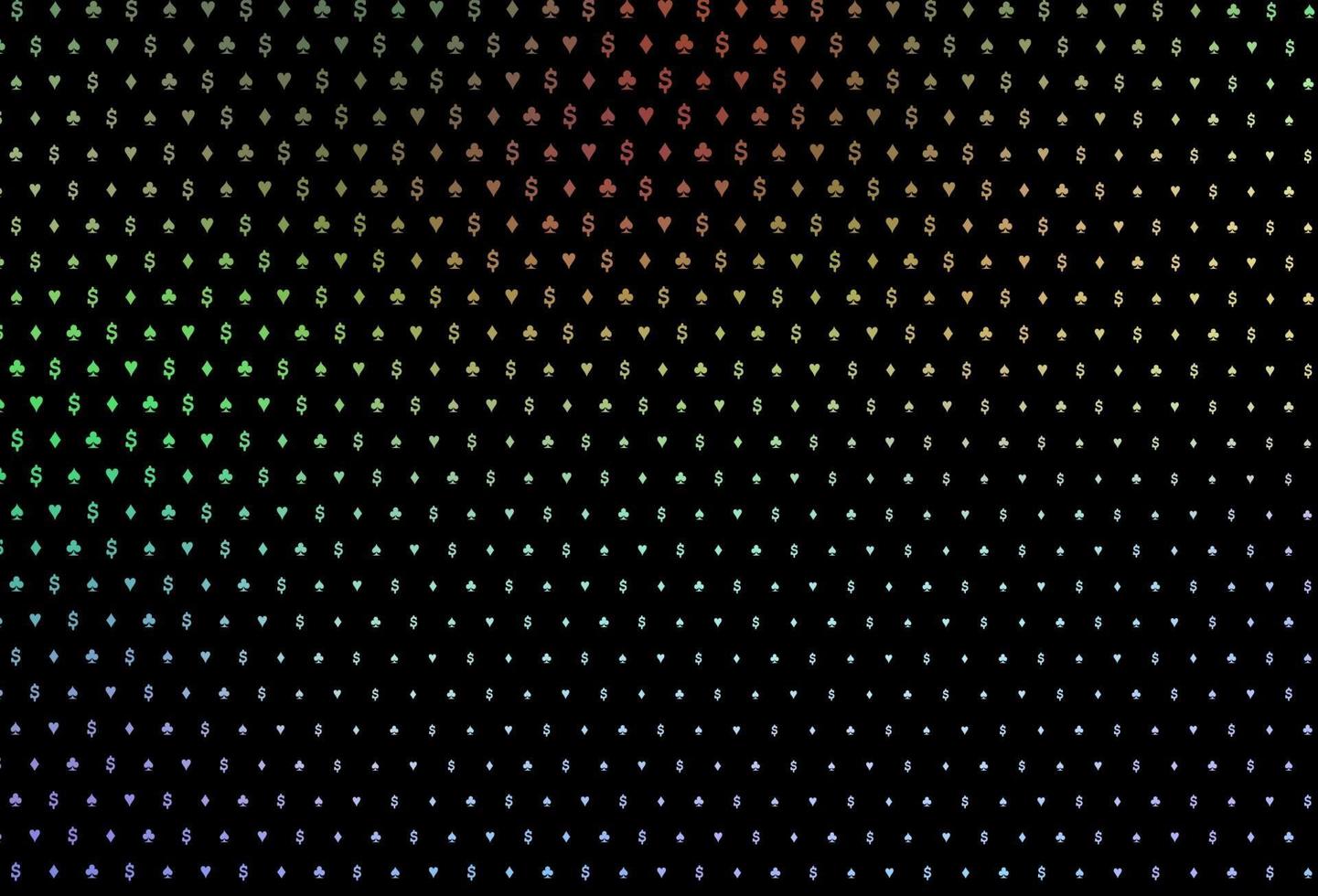 texture vectorielle multicolore foncée, arc-en-ciel avec des cartes à jouer. vecteur
