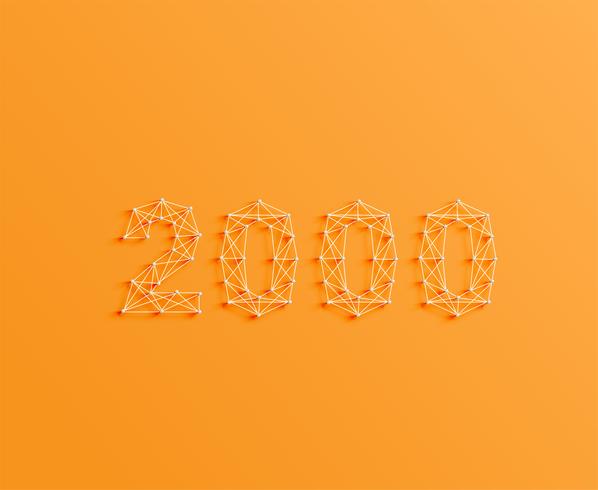 Un nombre composé de broches et de lignes, 3D et réaliste, vector