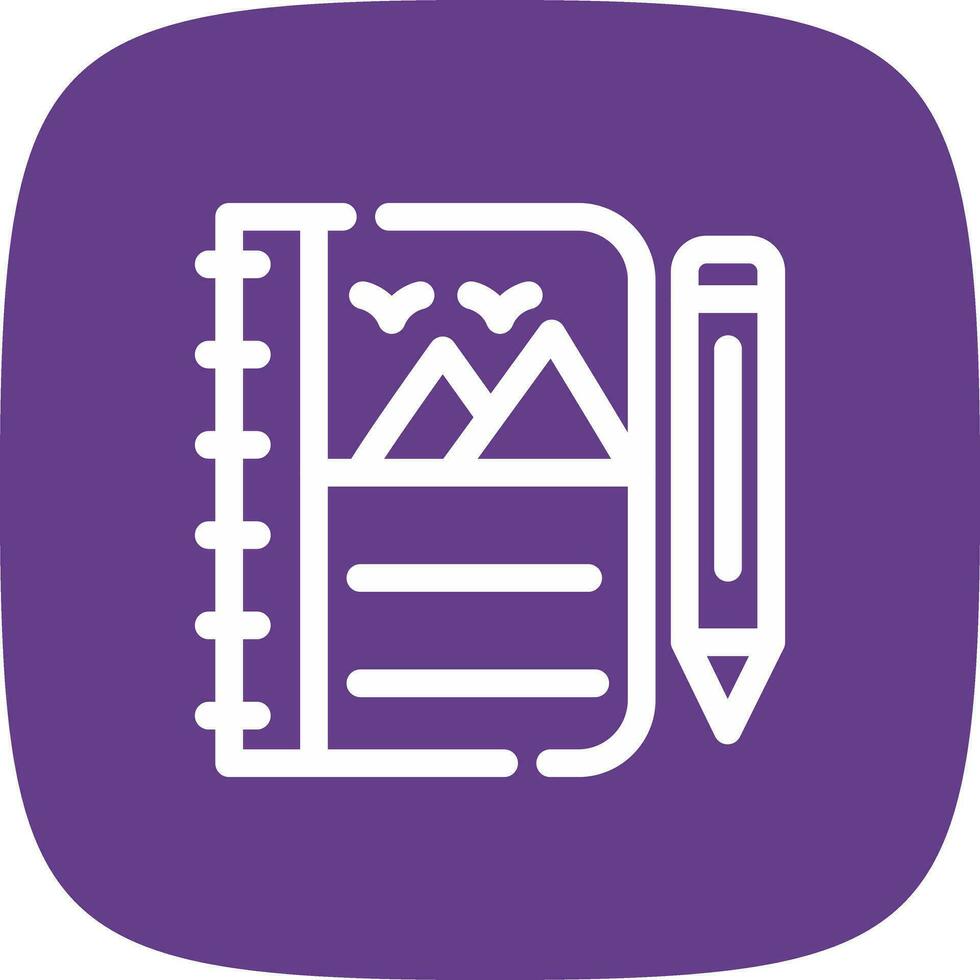 conception d'icônes créatives de carnet de croquis vecteur