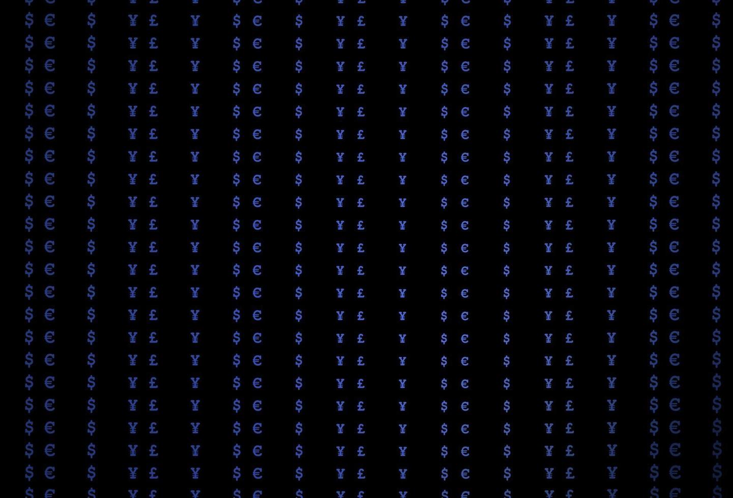 modèle vectoriel bleu foncé avec eur, usd, gbp, jpy.