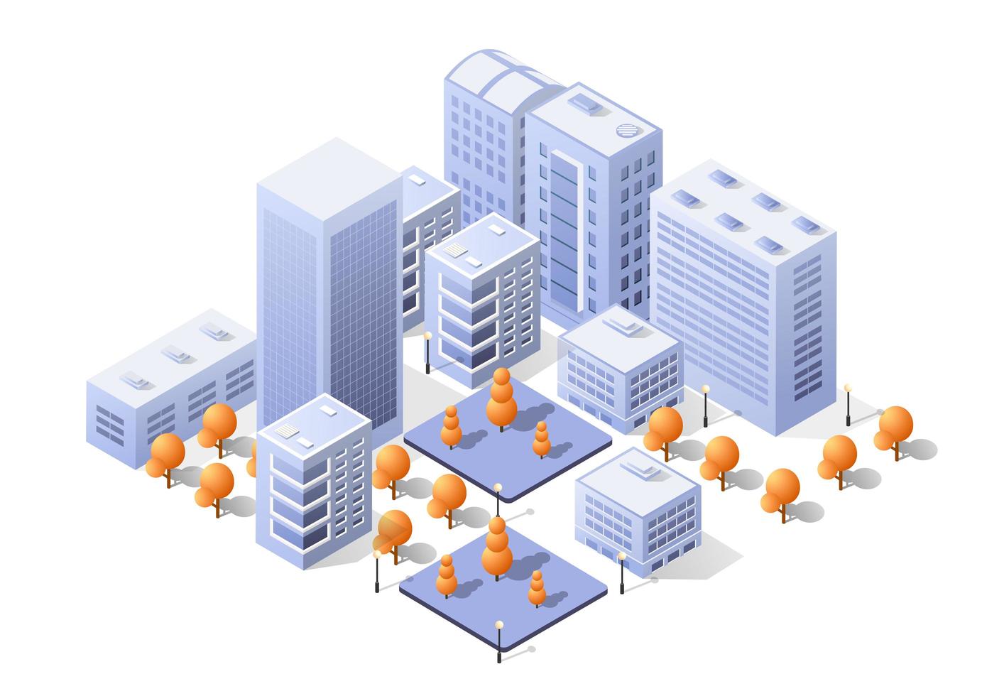 gratte-ciel du centre-ville de vecteur isométrique illustration d'un moderne