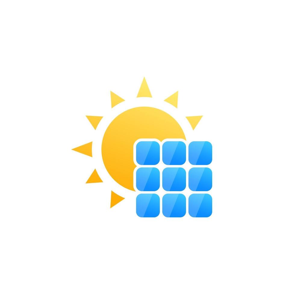 icône de panneau solaire, logo vectoriel
