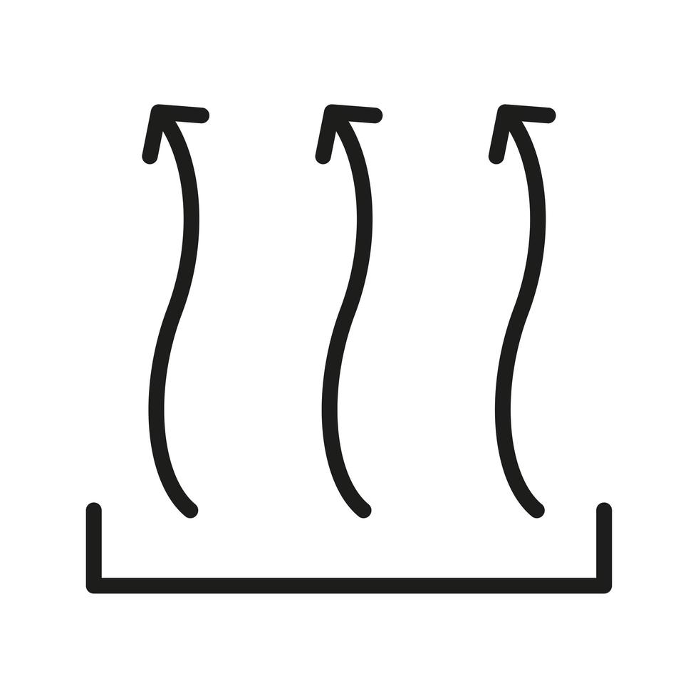 icône de chaleur trois flèche vers le haut symbole vecteur isolé
