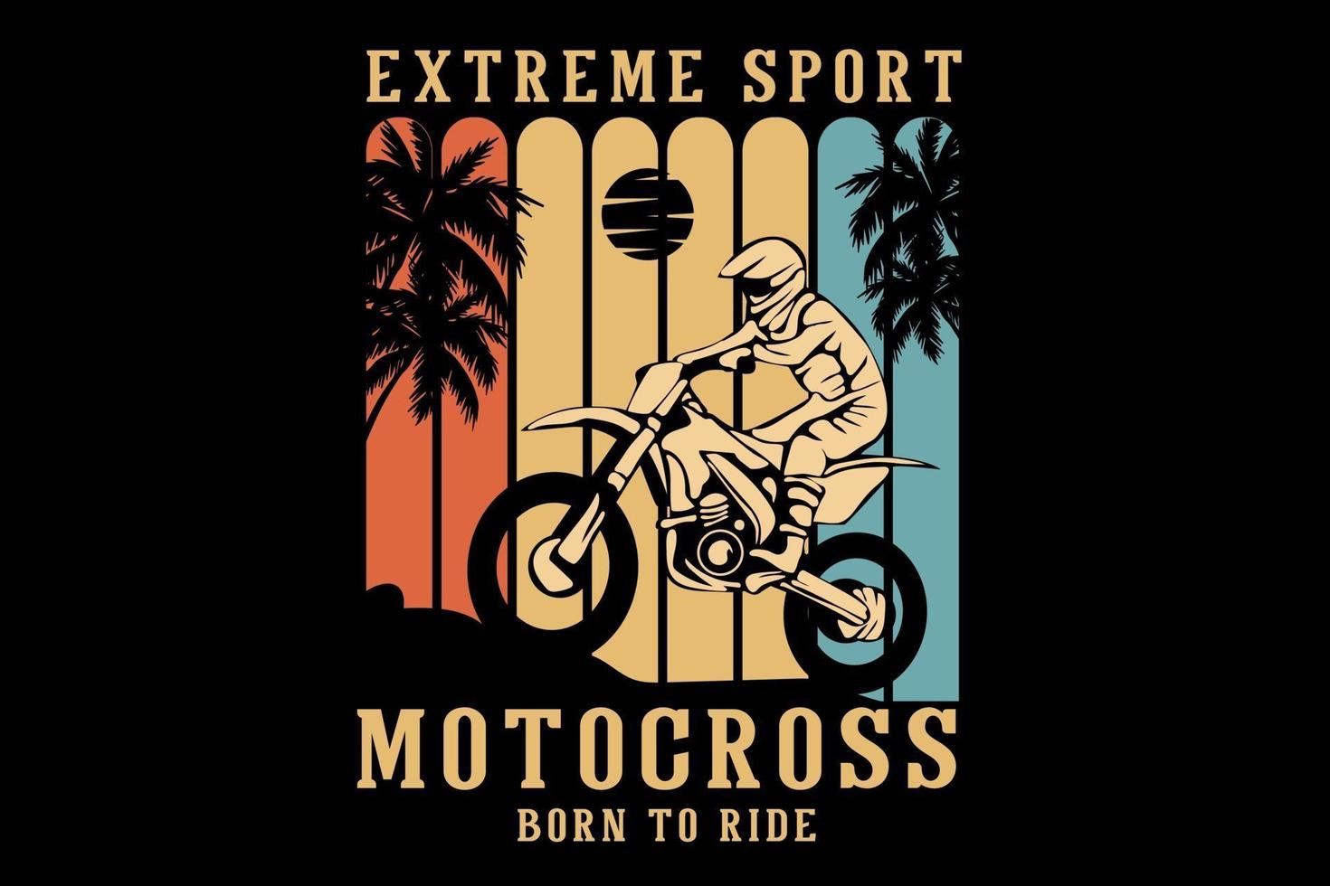 conception de silhouette de motocross de sport extrême vecteur