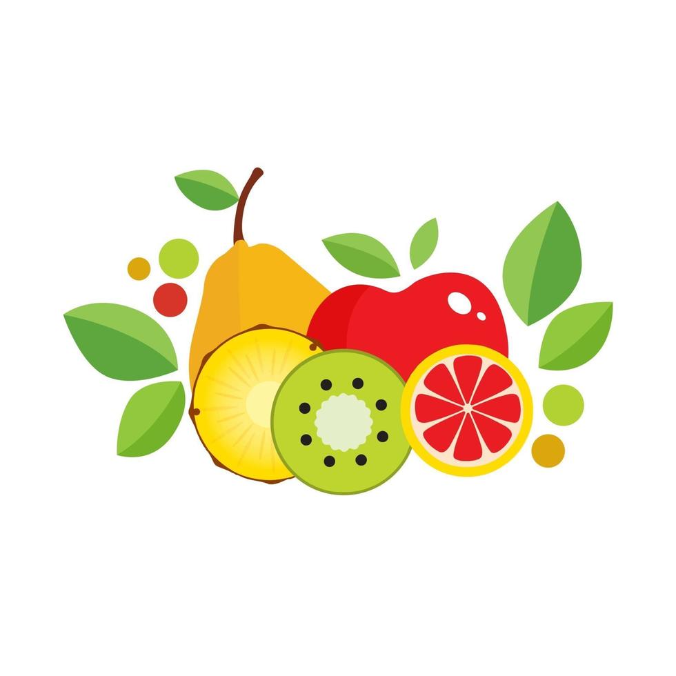 création de logo d'icône de fruits. illustration vectorielle vecteur