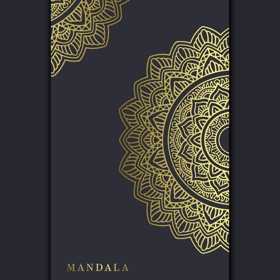 fond de mandala de luxe avec arabesque dorée vecteur