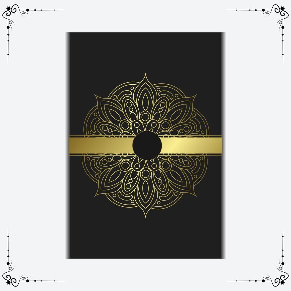 fond orné de mandala or de luxe pour invitation de mariage vecteur